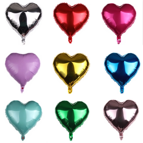 Heart Shaped Aluminum Foil Balloon Metallic Mylar Balloons For Wedding Birthday Party Engagement Anniversary Decorations