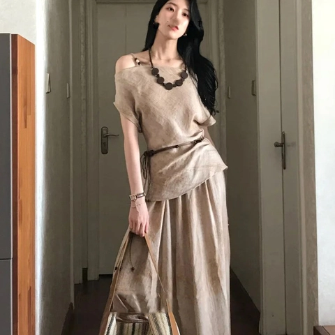 Bohemian Holzperlen Kette Geometrische Rundholz Anhänger Retro Ethnischen Stil Handgefertigte Pullover Kette Damen