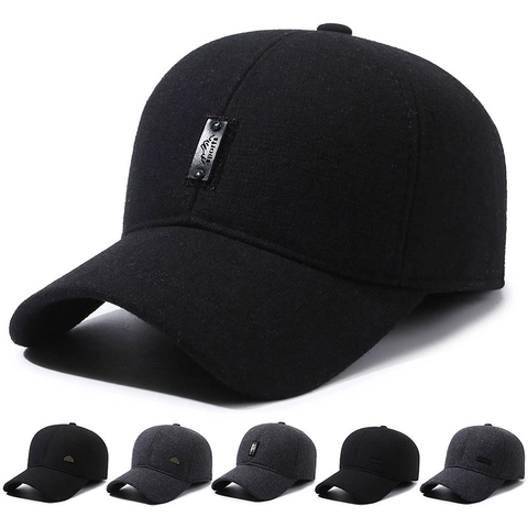 Cappello Da Baseball Invernale Da Uomo Cotone Lana Ispessito Caldo Antivento Con Paraorecchie Regolabile