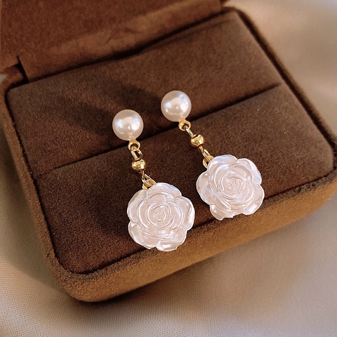 Artificial Pearl Earrings With 925 Sterling Silver Earring Post Bow Flower Tassel Butterfly Vintage Elegant Jewelry For Women