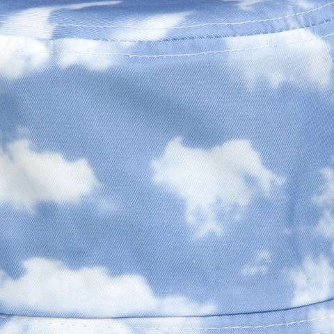 Cappello Da Pescatore Da Donna Azzurro Con Stampa Nuvole Bianche Poliestere Protezione Solare Outdoor Casual Per Estate