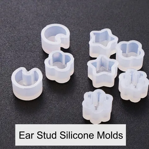 Silicone Earring Molds DIY Jewelry Casting Tools Geometric Star Moon Flower Shapes Mini Resin Crafts Making