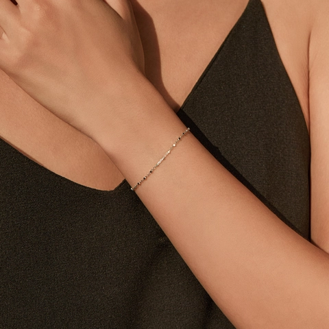 925 Sterling Silver Bracelet Shimmering Minimalist Thin Box Link Chain Adjustable Extension Elegant Jewelry For Women