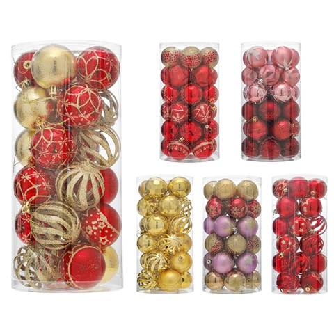 Kerstballen Plastic Gegalvaniseerd Hangende Decoraties Voor Vakantiefeest Boom Huis Decor Verschillende Texturen