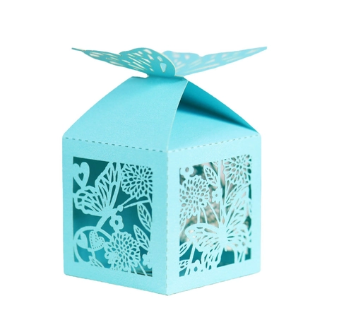 European Laser Cut Butterfly Hollow Candy Box Pearl Paper Wedding Party Favor Gift Box For Chocolate Treats Packaging