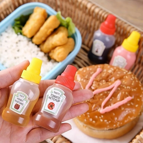 Mini Bottiglie Da Spremuta Portatili Plastica Distributore Di Condimenti Ricaricabile Per Bento Lunch Box Insalata Ketchup