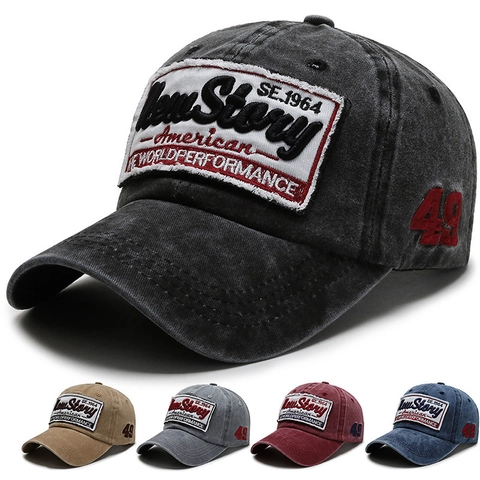 Berretto Da Baseball Retrò Cotone Lavato Effetto Consumato Cappello Da Sole Regolabile Per Uomini Donne Ricamo