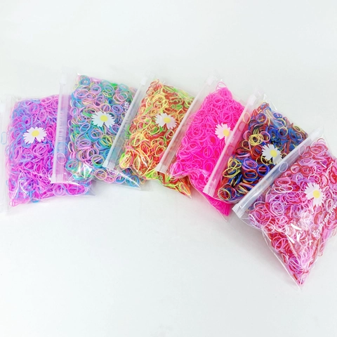 Gomas Para El Pelo Desechables De Goma Pequeñas Bandas Elásticas Sin Daños Para Bebés Niños Niñas Coloridas