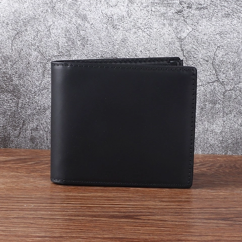 Cartera Hombre Bifold Cuero Genuino Crazy Horse Piel Vaca Business Vintage Corta Con Bolsillo Cremallera Ranuras Para Tarjetas