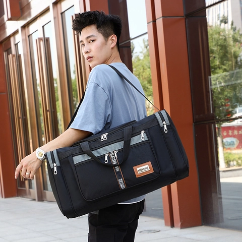 Bolsa De Viaje Gran Capacidad Tela Oxford Ligera Plegable Compartimentos Múltiples Bolso Equipaje Para Hombres Mujeres