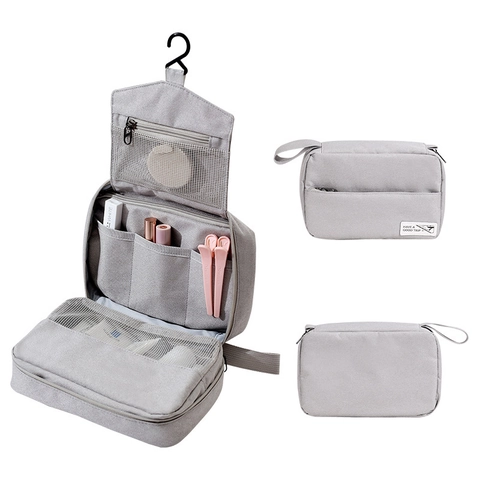 Reise Kulturbeutel Mehrschichtige Faltbare Tragbare Kosmetik Tasche Wasserdichter Oxford Stoff Make-up Etui Für Damen Herren