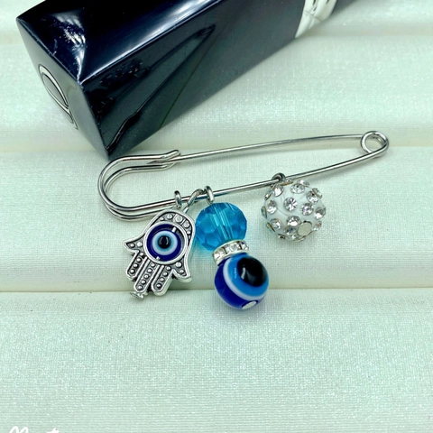 Evil Eye Hamsa Hand Sicherheitsnadel Brosche Legierung Strass Emaille Anhänger Für Frauen Boho Ethnischer Schmuck