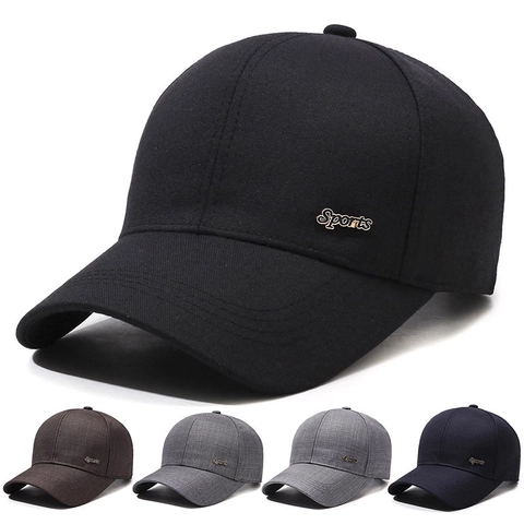Heren Honkbalpet Polyester Katoen Verstelbaar Outdoor Sport Zonbescherming Casual Hoed Met Metalen Sport Tag