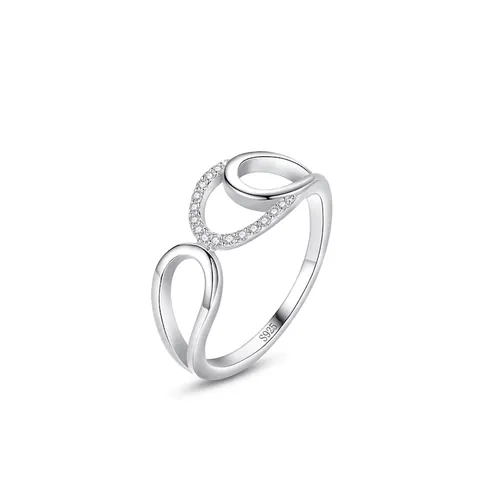 Ring Aus 925 Sterling Silber Unendliche Liebe Unregelmäßige Welle Zirkonia Minimalistischer Modeschmuck Für Damen
