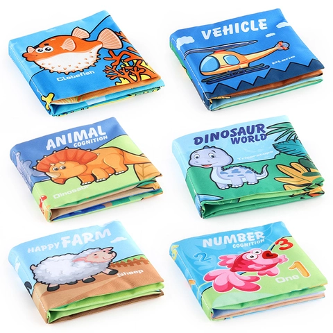 Libro De Tela Para Beb Con Papel Crujiente Juguete Educativo Sensorial Lavable Resistente Al Desgarro Polister Infante