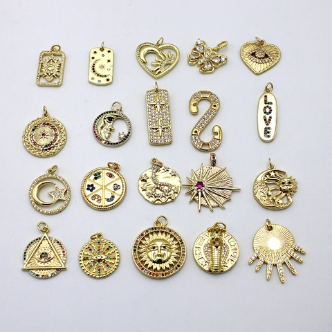 Χάλκινα 18Κ Επιχρυσωμένα Ζιργκόν Micro Pave DIY Κρεμαστά Για Κατασκευή Βραχιολιών Κολιέ Trendy Σύνδεσμοι