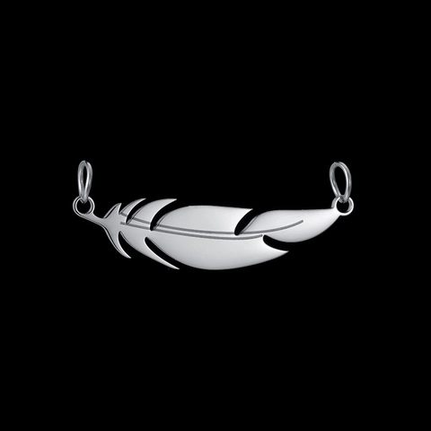 Pendente Ala Di Piuma Acciaio Inossidabile Taglio Laser Accessorio Gioielli DIY Connettore Charm Stile Punk Minimalista