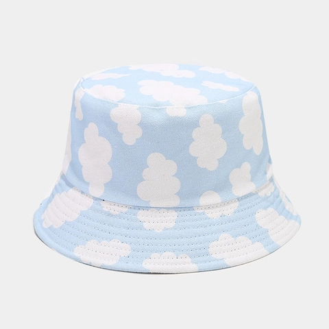 Wendbarer Anglerhut Aus Segeltuch Mit Blauem Himmel Und Weißen Wolken Sonnenschutz Outdoor Sommer Fischerhut Unisex