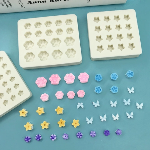 Mini Moule En Silicone Griffe De Chat Papillon Fleur Étoile Flocon De Neige DIY Pâtisserie Chocolat Fondant Résine Artisanat