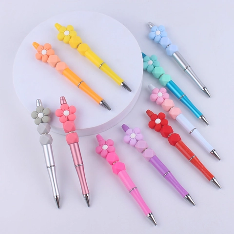 Penna A Sfera Con Perline In Silicone A Forma Di Fiore Cancelleria Creativa Fatta A Mano Regalo Novità Per Ufficio Scuola