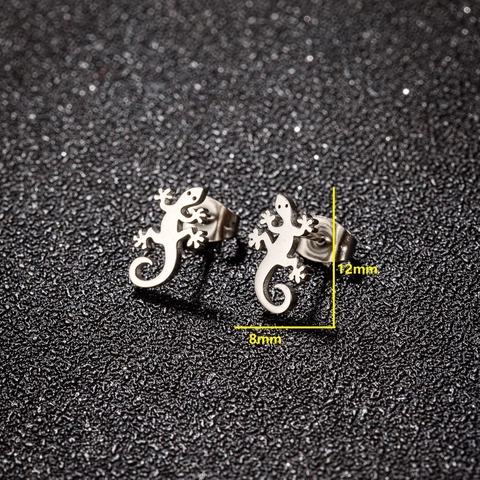 Gecko Hagedis Vorm Oorknopjes Roestvrij Staal Minimalistisch Dier Punk Stijl Sieraden Voor Mannen En Vrouwen