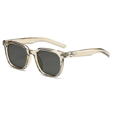 Retro Square Frame Sunglasses Fashion PC Eyewear UV400 Protection Unisex Tinted Lens Metal Star Decoration Trendy