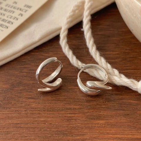 Orecchini A Cerchio In Argento Sterling 925 Da Donna Design A Croce Intrecciata Minimalista Gioielli Geometrici