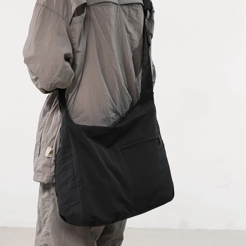 Sac Bandoulière En Nylon Grande Capacité Pour Femmes Style Japonais Minimaliste Sac Messager Épaule Imperméable