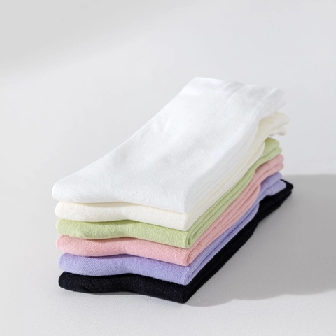 Calze Crew Da Donna In Cotone Tinta Unita Punta Senza Cuciture Apertura Morbida Postpartum Casual