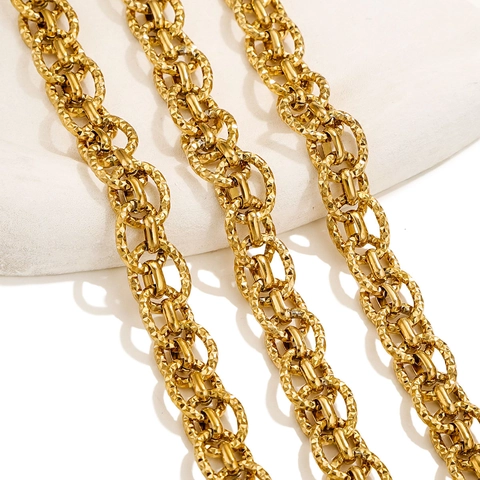 Stainless Steel Jewelry Making Chain Link 18K Gold Plated DIY Necklace Bracelet Accessory Hip Hop Punk Style