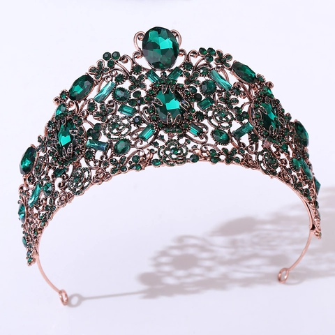 Corona Da Sposa Barocca Di Lusso Tiara Lega Strass Cristallo Copricapo Da Matrimonio Per Donne