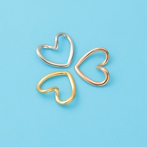 Heart Pendant Charm 304 Stainless Steel Hollow Asymmetric For DIY Jewelry Making Polished Minimalist Romantic Accessories