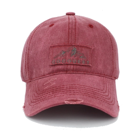 Cappellino Da Baseball Cotone Lavato Distressed Vintage Patch Montagna Regolabile Esterno Protezione Solare Unisex Sport