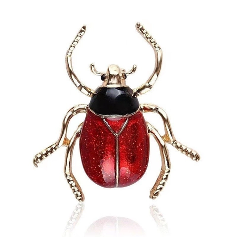 Spilla Coleottero Lega Smalto Luccichio Glitter Insetto Forma Animale Carino Vintage Gioielli Accessorio Per Donne