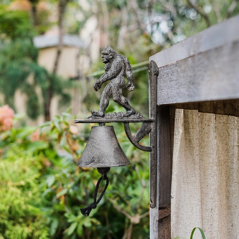 Sonnette De Porte Murale En Fonte Vintage Cloche Rustique Pour Jardin Sasquatch Oiseau Coq Décor