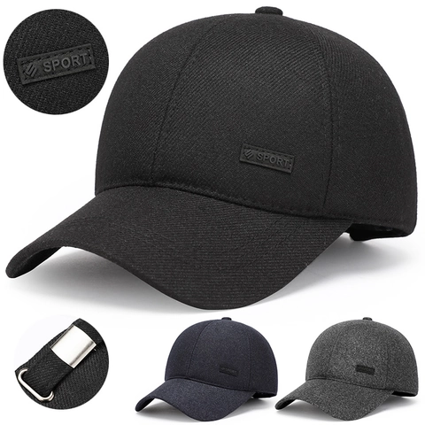 Cappello Da Baseball Invernale Da Uomo Con Paraorecchie Pieghevoli Fodera In Pile Caldo Misto Cotone Sport Regolabile