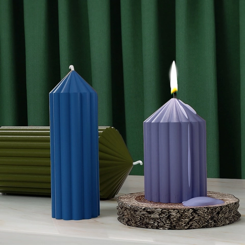 Silikon Kerzenformen Gestreifter Zylinder Gerippte Säule Geometrische Form Für DIY Handgemachte Aromatherapie Seife Harzguss