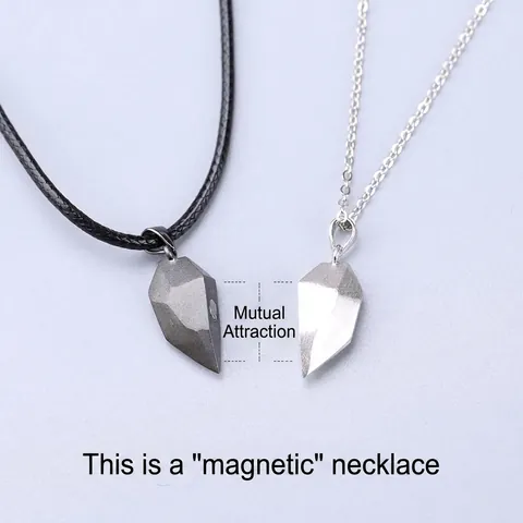 Magnetische Herz Anhänger Halskette Legierung Geometrische Passende Pärchen Schmuck Mode Geschenk