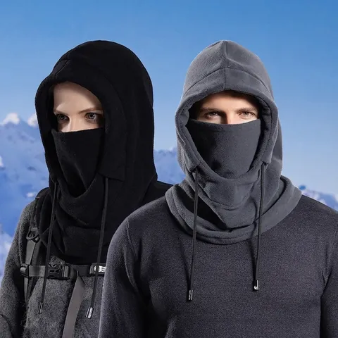 Passamontagna Pile Termico Antivento Maschera Facciale Cappello Coulisse Regolabile Sci Ciclismo Outdoor Per Uomo Donna