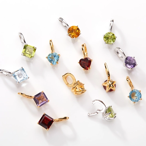 Natural Topaz Amethyst Citrine Garnet Heart Pendant Necklace 925 Sterling Silver Gold Plated Gemstone Jewelry For Women Gift