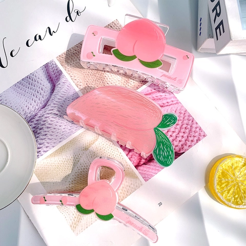 Pince À Cheveux En Acrylique Motif Fruits Transparent Jelly Style Été Accessoires De Coiffure Mode Pour Femmes