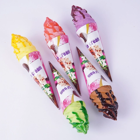 Simulation Ice Cream Cone Squishy Toy Slow Rebound PU Artificial Food Magnetic Fridge Magnet Home Decor Photography Prop