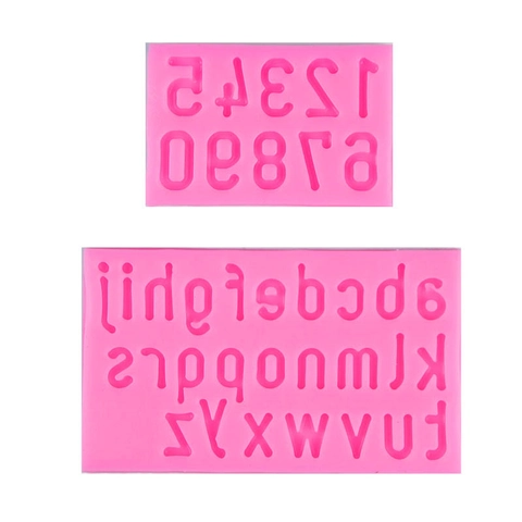 Alphabet Number Silicone Mold Uppercase Lowercase Letters DIY Chocolate Fondant Cake Decorating Tool Craft Baking