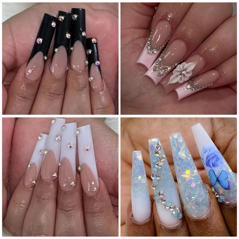 Decoraciones Para Uñas Diamantes De Imitación Aleación Dijes Formas Mixtas Gemas De Espalda Plana Accesorios De Manicura DIY Brillante Colorido Circonio