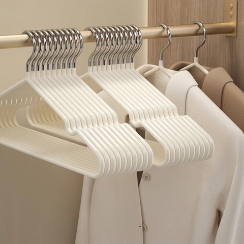 Non Slip Seamless Clothes Hangers Metal Nano Coating Heavy Duty Storage Drying Racks For Wardrobe Suits Coats Pants