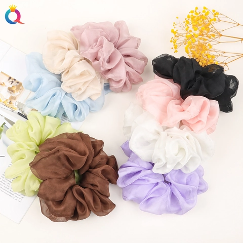 Minimalist Solid Color Cloth Pleated Hair Tie 1 Piece