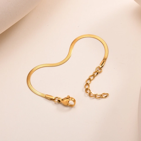 Minimalist Flat Herringbone Snake Chain Necklace And Bracelet For Women Stainless Steel Fashion Jewelry Accessories
