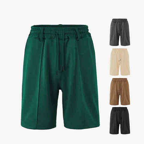 Men Mesh Casual Shorts Quick-Dry Heavyweight Pineapple Grid Texture Elastic Waist Drawstring Breathable Summer Outdoor Sport