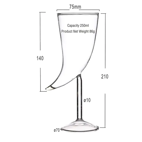 Kreatives Hornförmiges Cocktailglas Klares Glas Martini Kelchglas Für Bar Party Modernes Dekoratives Trinkgeschirr