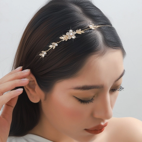 Retro Gold Legierung Stirnband Für Frauen Mit Strass Und Künstliche Perlen Blumen Schmetterling Schleife Charme Elegantes Haar Accessoire